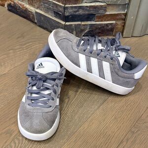 adidas Kids Gray and White Sneakers